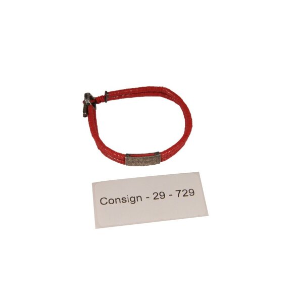 M Cohen Beaded Bracelet Red 925 Silver 6.5 inch Wrap Dongle - Picture 5 of 5